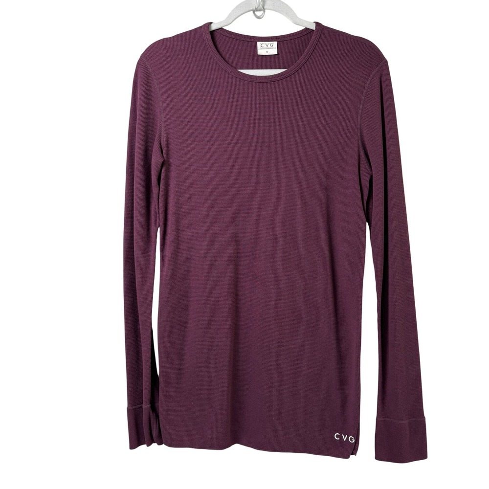 CVG Waffle Knit‎ Thermal Long Sleeve Shirt Womens S Plum Purple Layering Top
